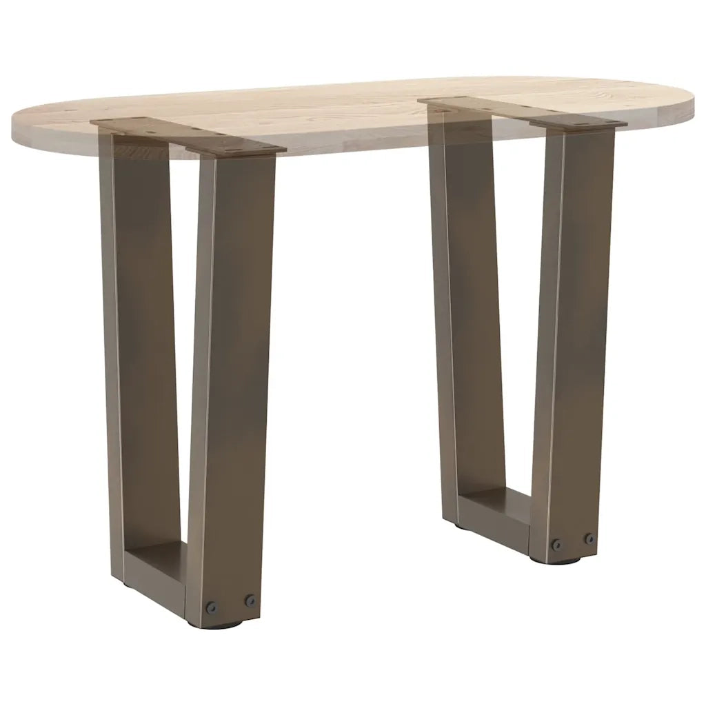 Gambe per Tavolino da Caff¨¨ a Forma di V 2 pz | Piede del tavolo Acciaio Naturale 38x(42-43,3) cm Acciaio