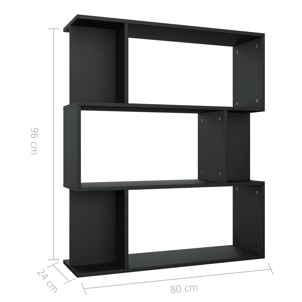 Libreria/Divisorio Nero 80x24x96 cm in Legno Ingegnerizzato 800082