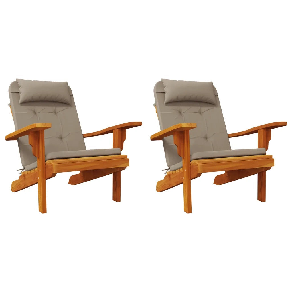 Cuscini per Sedia Adirondack 2 pz Tortora in Tessuto Oxford 361838