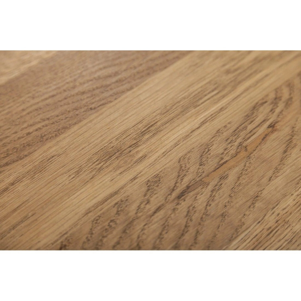 Tavolino basso ABITTA rettangolare 100 cm in quercia e metallo – Moderno con piano misto legno e metallo traforato