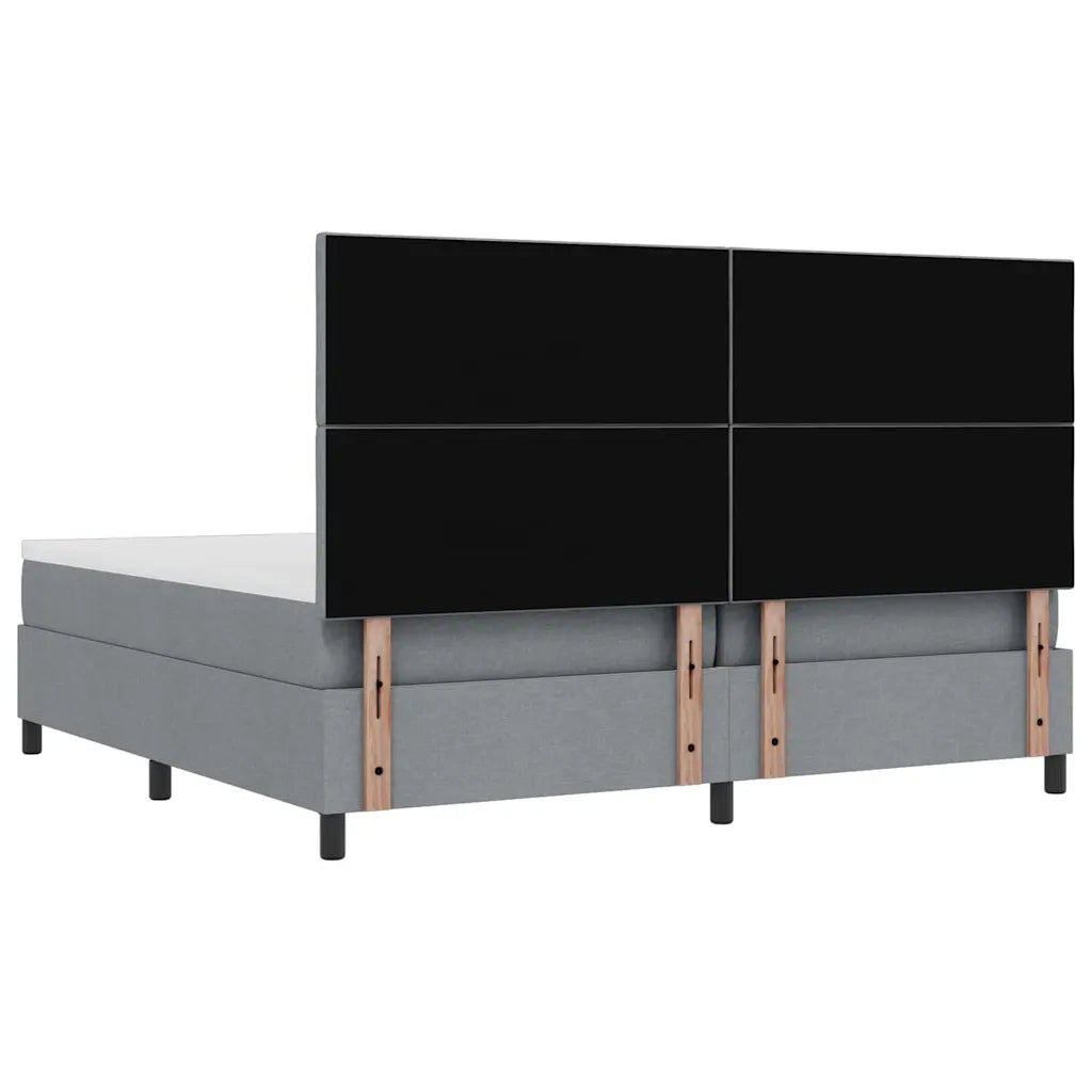 Letto a molle con materasso Grigio chiaro 200 x 200 cm Tessuto 3344170