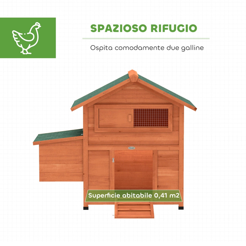 Pollaio in Legno con Nido ¨C zephmum ¨C Arancione 120x80x100