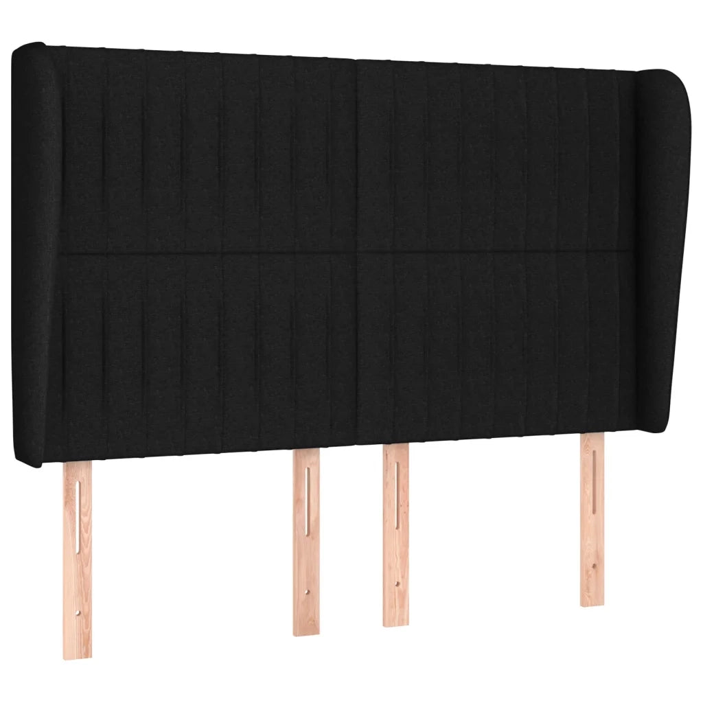 Giroletto a Molle con Materasso Nero 140x190 cm in Tessuto