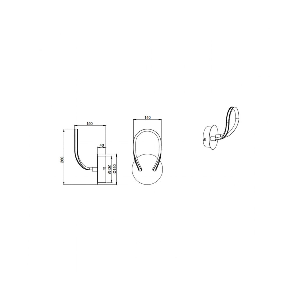 APPLIQUE BOLOGNA TRIO 1LED