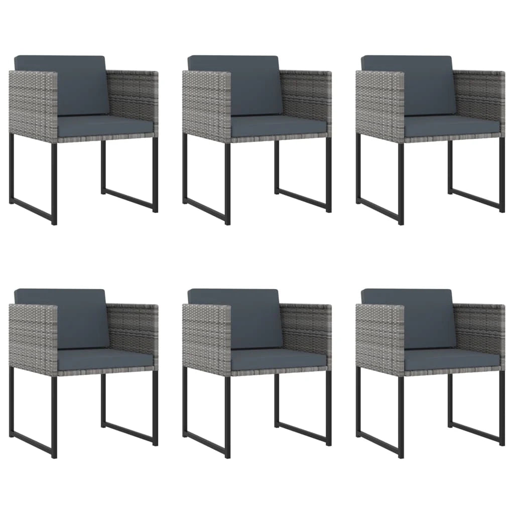 Set di mobili da giardino mobili da esterno 11 pezzi con cuscini resina intrecciata grigia 02_0015413