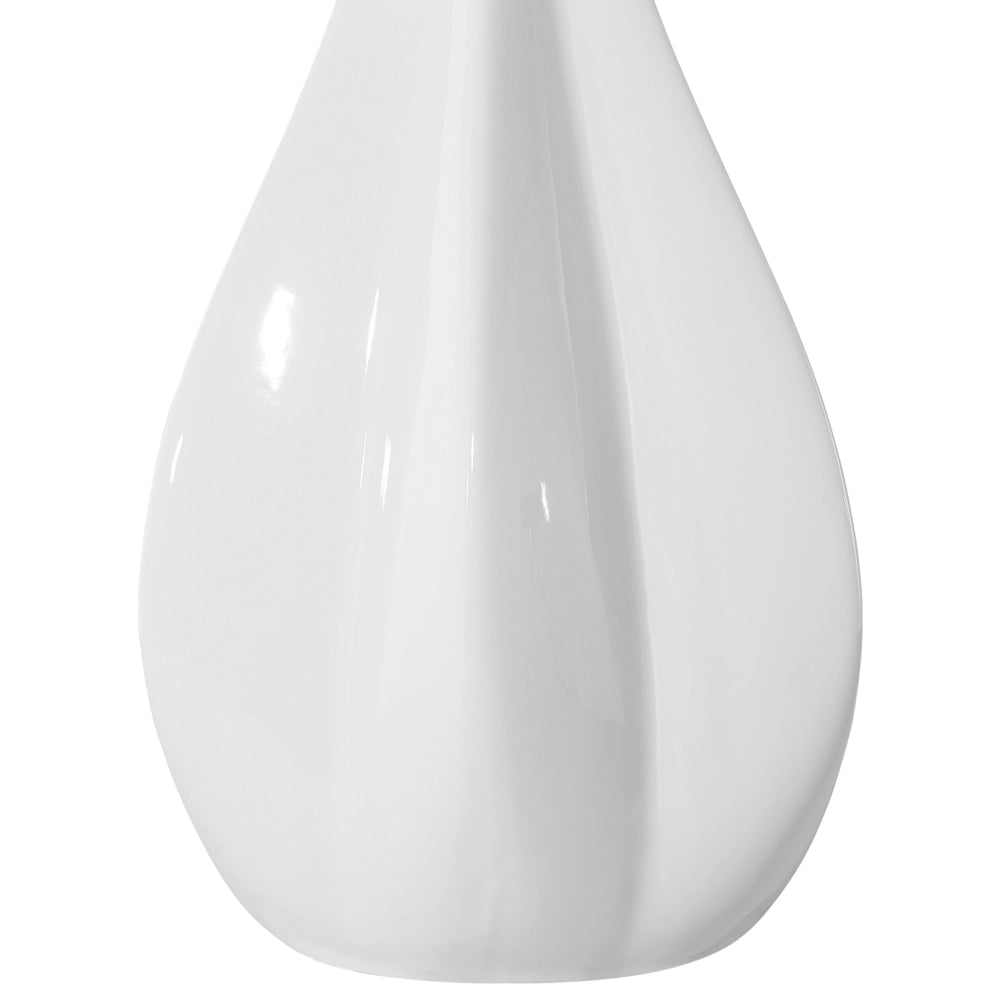 Lampada da Tavolo in Porcellana Beige Chiaro Paralume Tamburo 60H cm Glamour Soggiorno