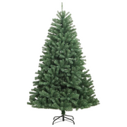 Albero di Natale Artificiale Incernierato-Albero Natalizio con Base Verde 180 cm 543019
