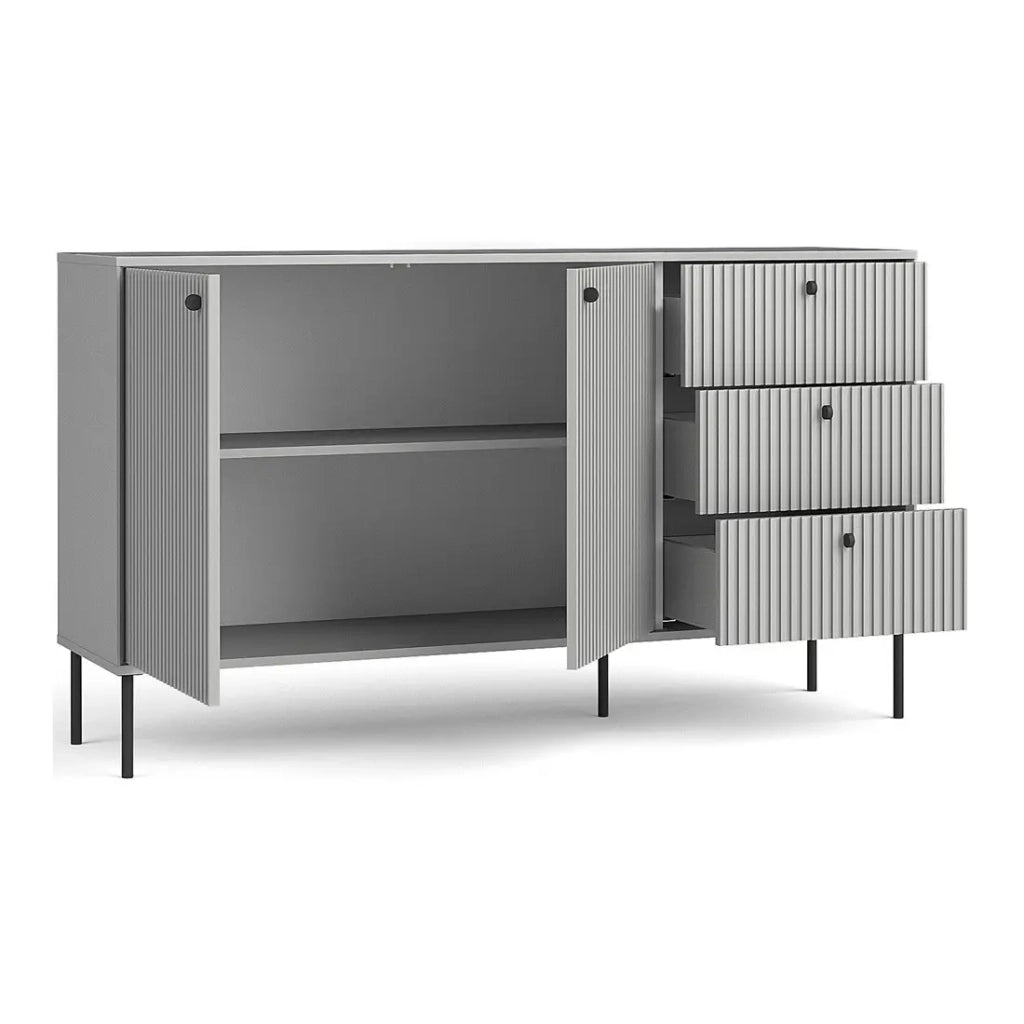 Piccolo Buffet 2 Ante 3 Cassetti - Sala da Pranzo / Soggiorno - Collezione ISIS - Colore grigio