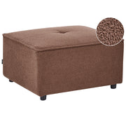 Pouf rettangolare in bouclé marrone stile moderno