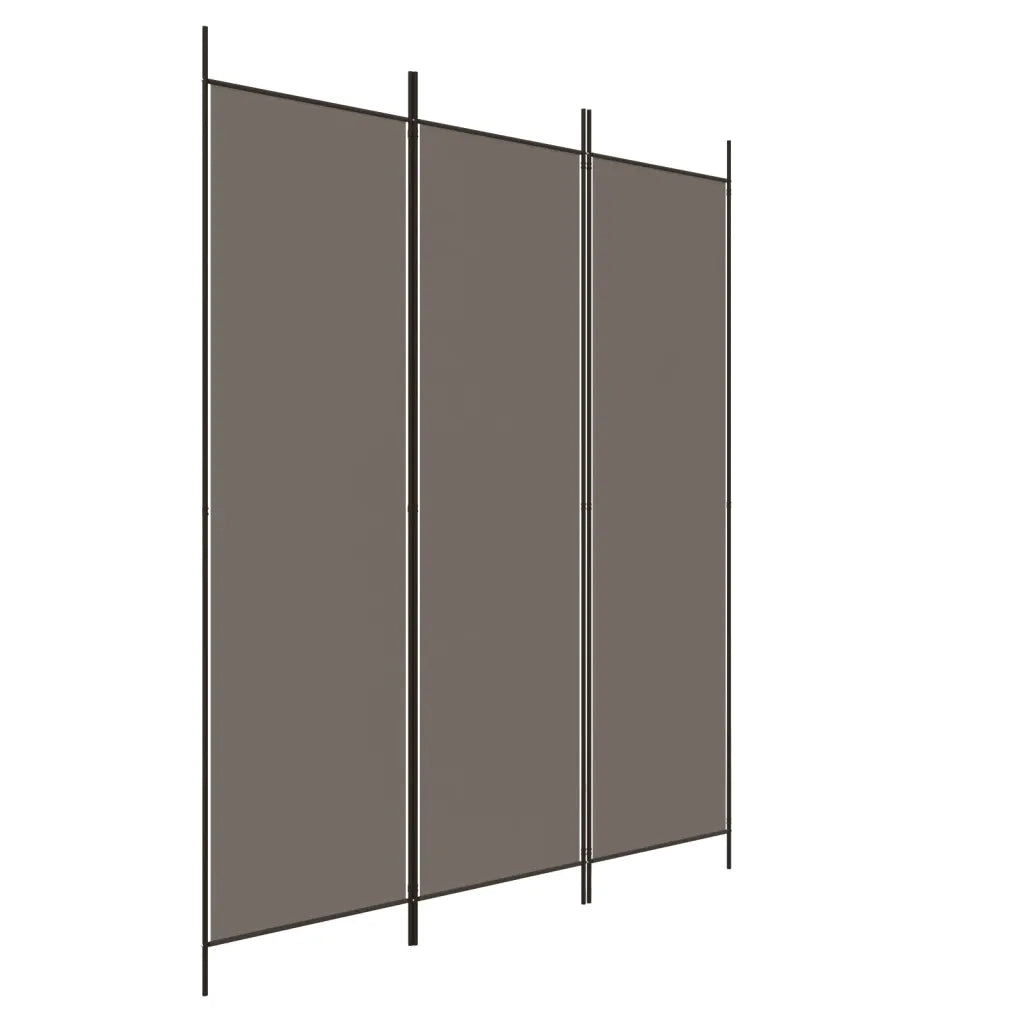 Divisorio a 3 Pannelli Antracite 150x220 cm in Tessuto 350196