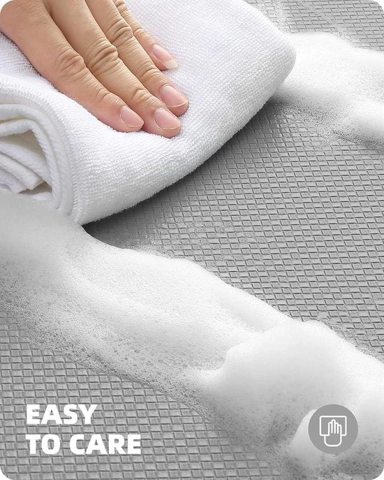 Mat di cucina in pelle resistente all'urto - Grigio - 44 x 75 cm + 44 x 150 cm - Anti-slip, lavabile, impermeabile