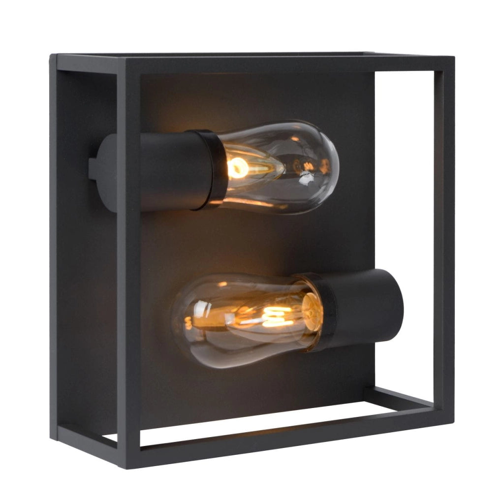 Plafoniera Lucide Carlyn nera alluminio 2xE14 IP54