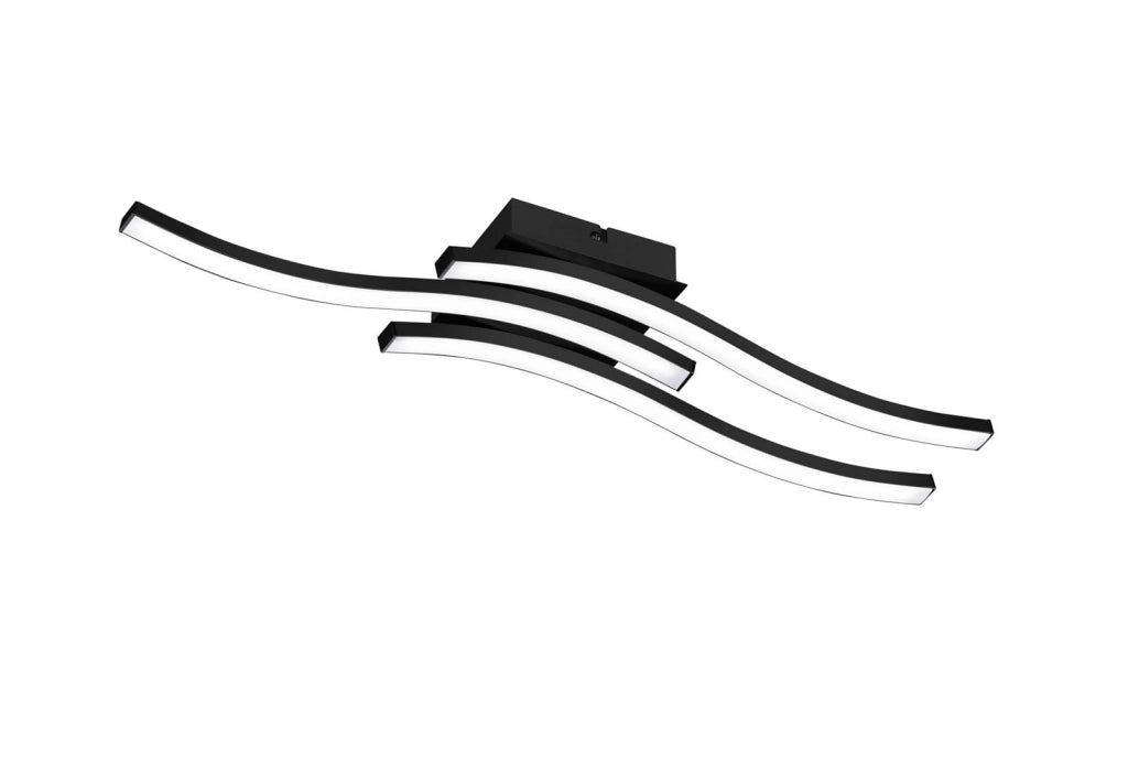 Plafoniera RL ROUTE LED integrato nera 3 luci 3000K