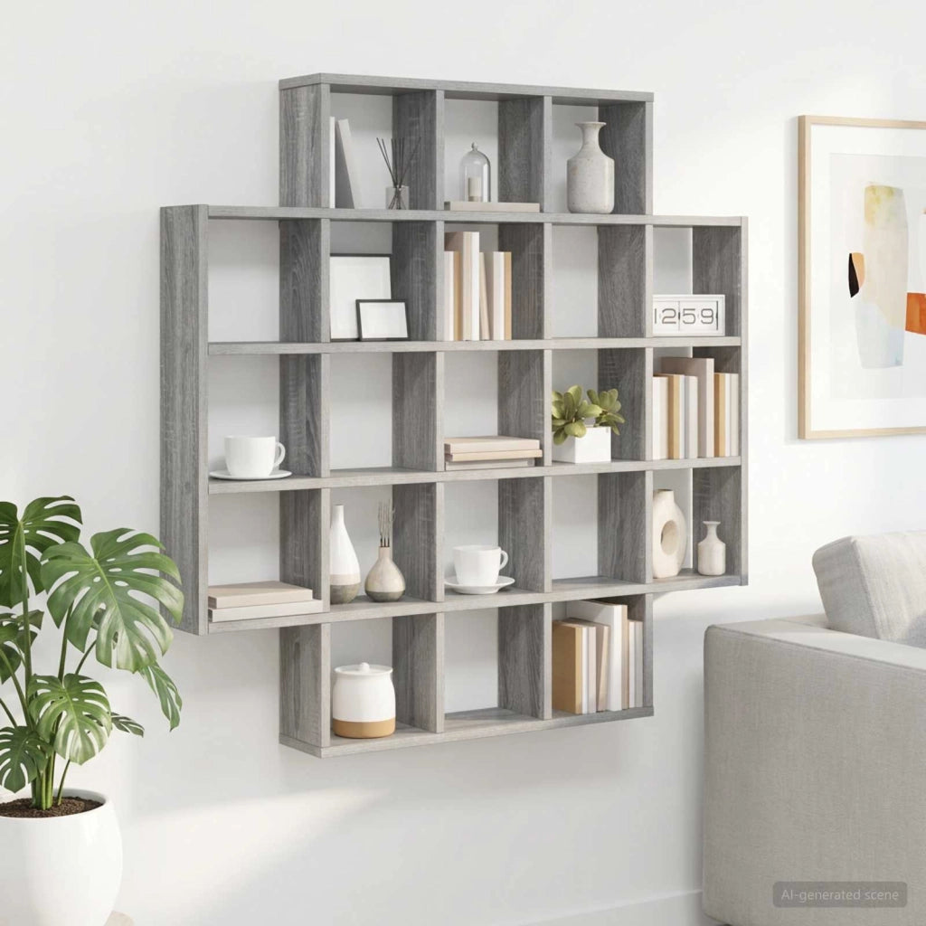 Scaffale da parete Sonoma grigio 100 x 13 x 100 cm 8012249