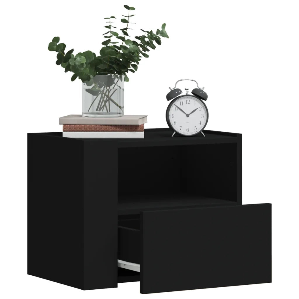 vidaXL Comodini a Muro 2 pz Nero 45x30x35 cm