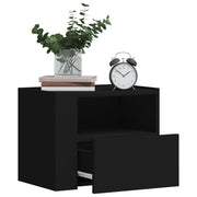 vidaXL Comodini a Muro 2 pz Nero 45x30x35 cm