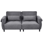 Divano 3 posti Grigio Scuro Poliestere Rivestimento idrorepellente Soggiorno Stile Moderno