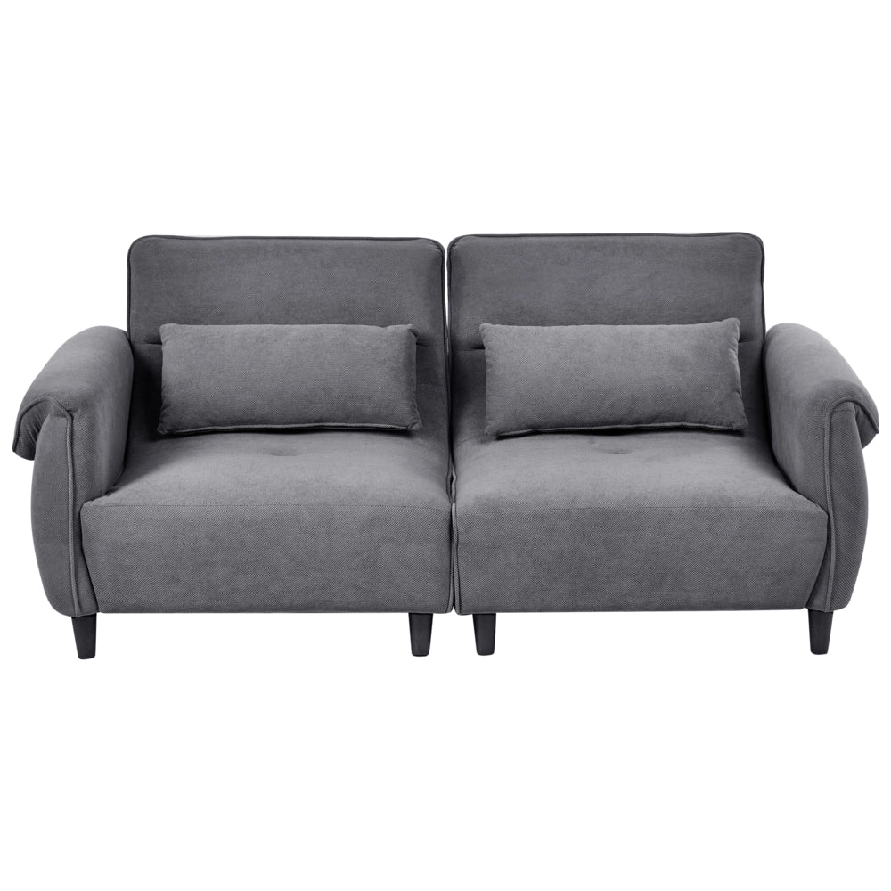Divano 3 posti Grigio Scuro Poliestere Rivestimento idrorepellente Soggiorno Stile Moderno