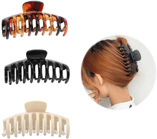 Kit di clip per capelli 3 pezzi - Stile Antislip - Forte presa - Per donne - Materiale in plastica duraturo - Leggero e comodo - Clip per capelli