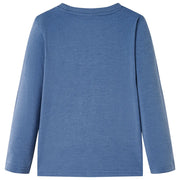 Maglietta Bambino a Maniche Lunghe Blu Mélange 128 12992