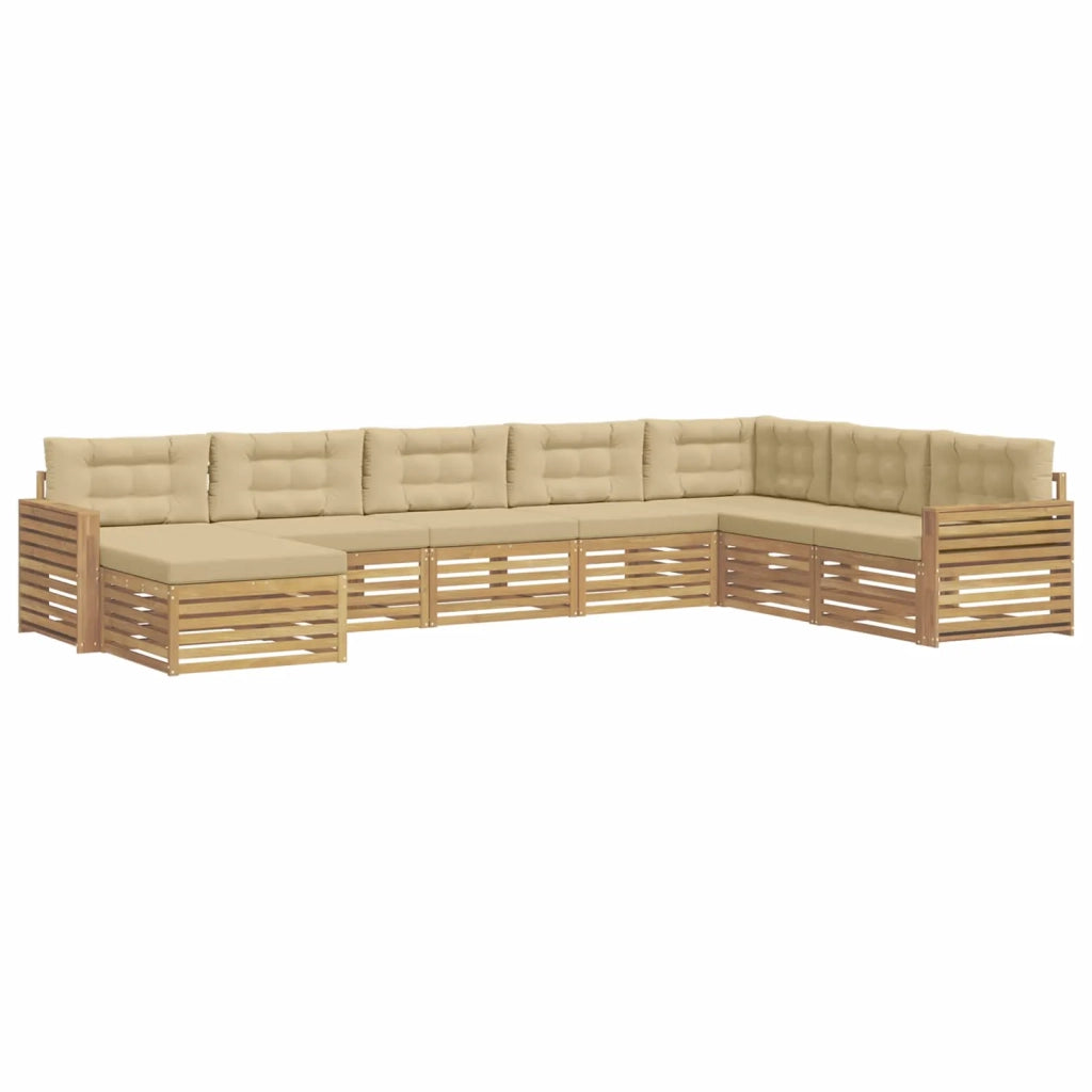 Set di divani da esterno 8 pcs Bianco e Beige 3390973