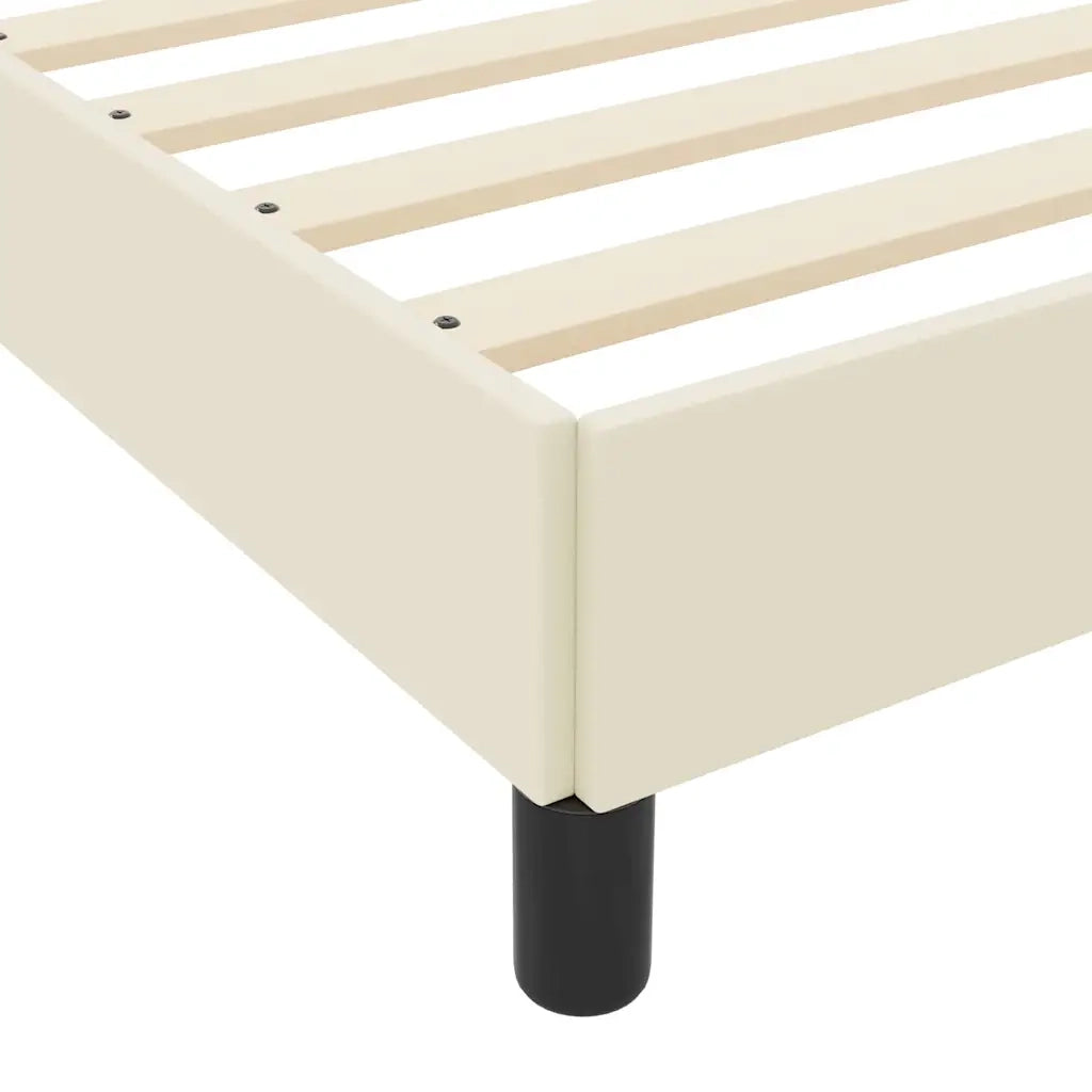 Struttura del letto con materasso Crema 200 x 200 cm Tessuto 3398650