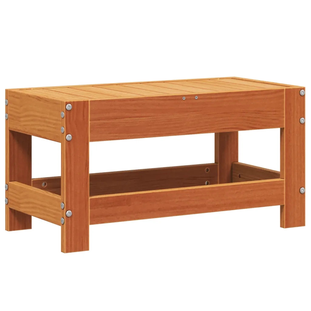Poggiapiedi da Giardino Marrone Cera 62x30x32 cm Massello Pino 844895