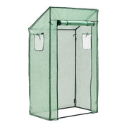 Serra per pomodori Marzano in acciaio e polietilene con porta e 2 finestre con cerniera 100 x 60 x 143-174 cm verde 03_0008259