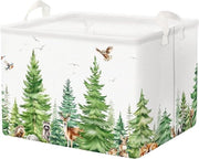 Cassa di stoccaggio grande - Bos di betulle con cervi, gufi e motivi animali, ripiegabile - 36L