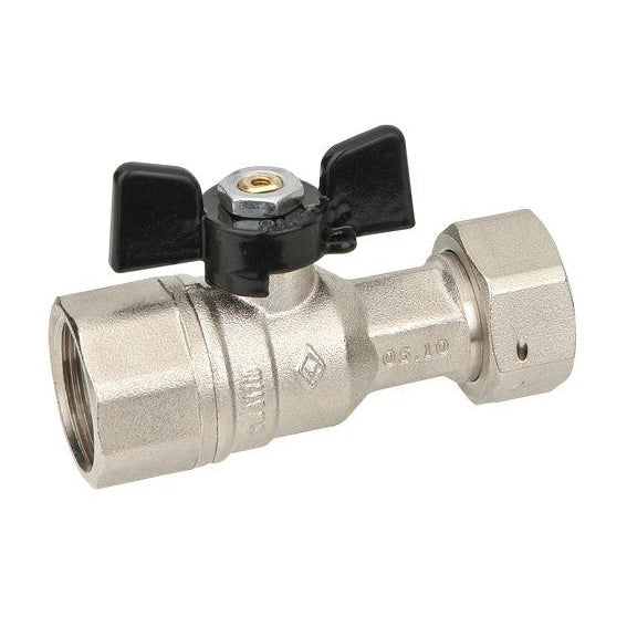 VALVOLA A SFERA DIRITTA A PASSAGGIO TOTALE FF DADO MOBILE- 1/2x3/4  DN 15  PN 40- BUGAT- pezzi 1