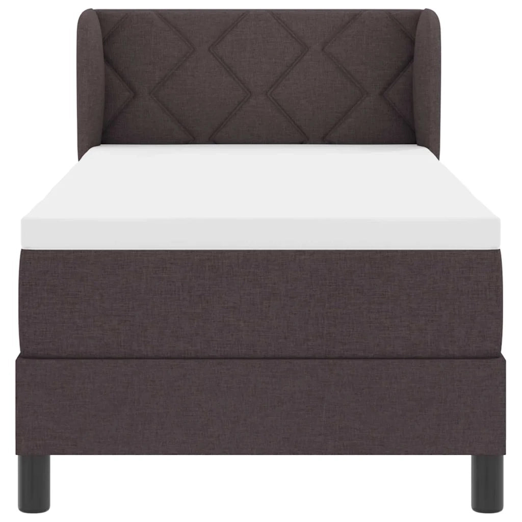 Letto a molle con materasso Marrone Scuro 80 x 200 cm Tessuto 3340055