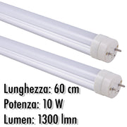 Trade Shop - Tubo Neon A Led T8 10 W Watt 1300 Lmn Con Copertura Opaca Da 60 Cm Luce Bianca -