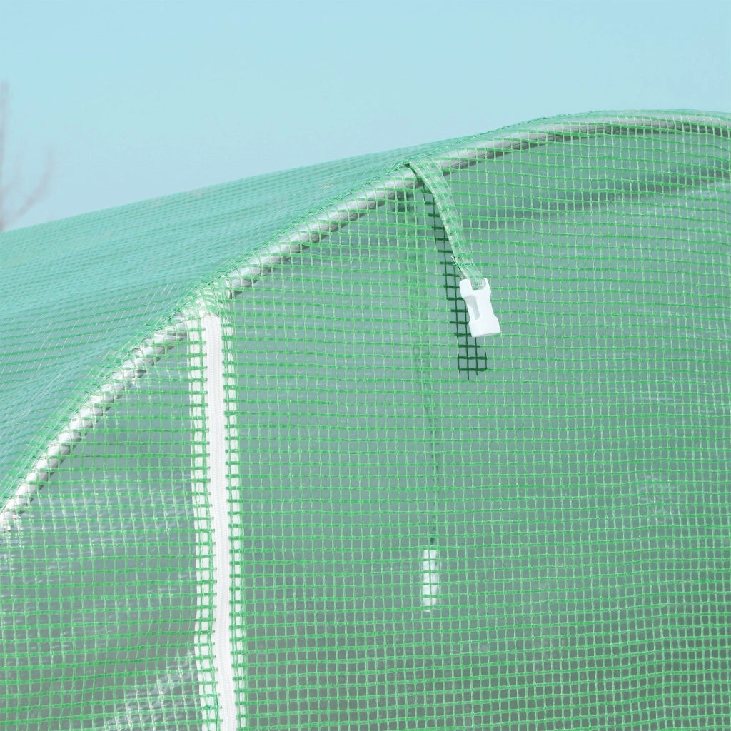 EasyComfort Serra a Tunnel da Giardino 5x2x2 m con 8 Finestre e Porta Avvolgibile, Verde