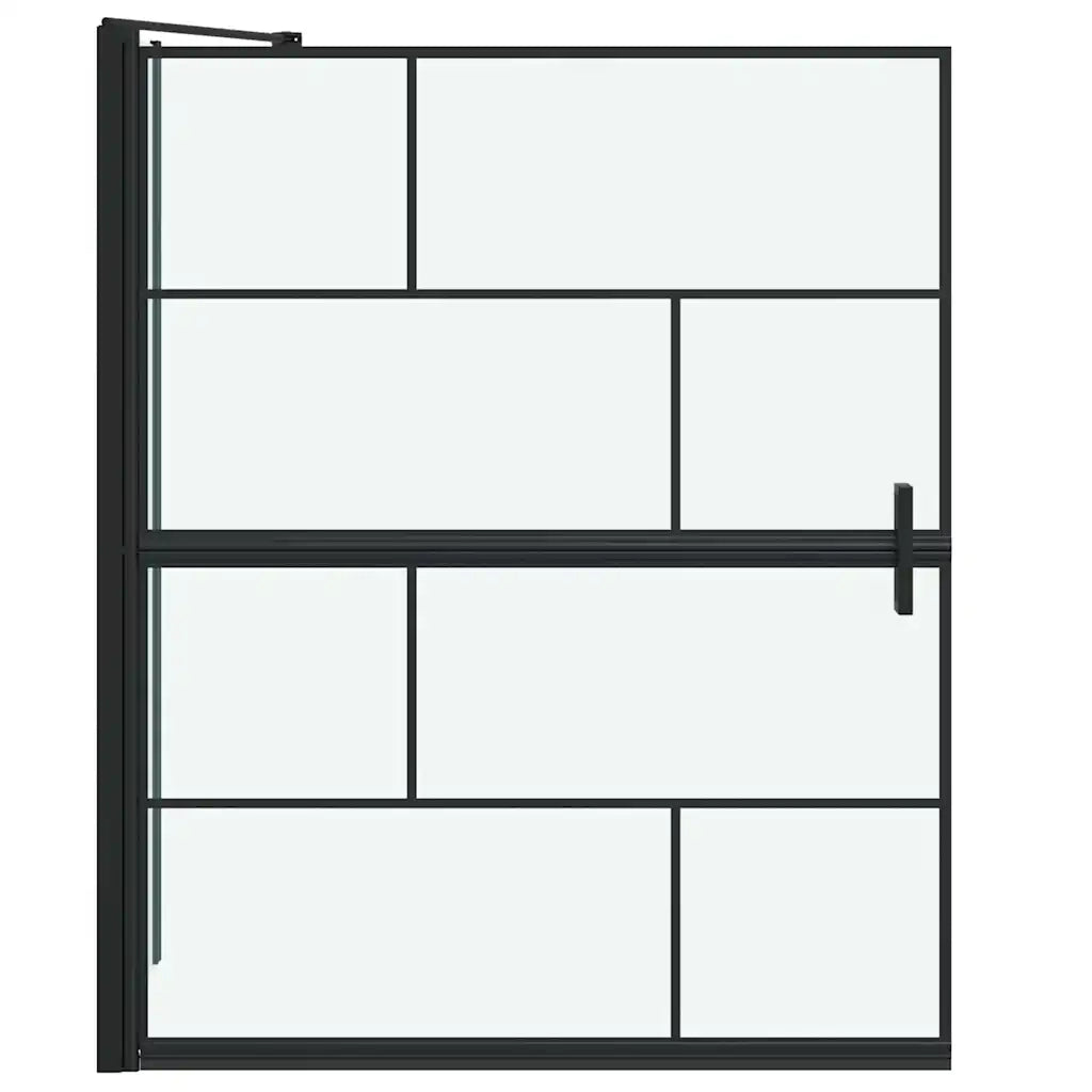 Schermo per Bagno e Doccia Nero e trasparente 100 x 68 x 128 cm CFW9309202