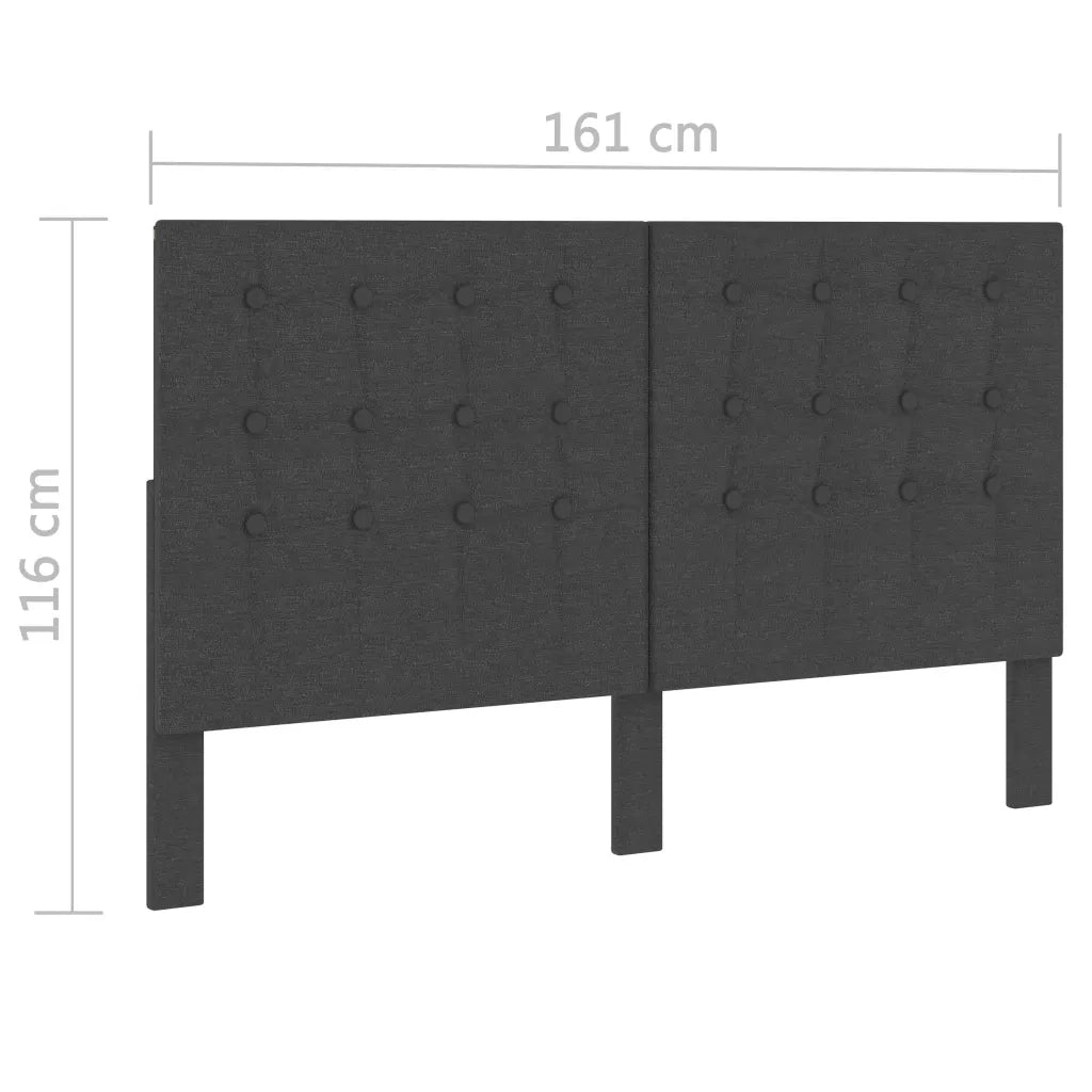 Testiera | Testata Letto Trapuntata Grigio Scuro in Tessuto 160x200 cm