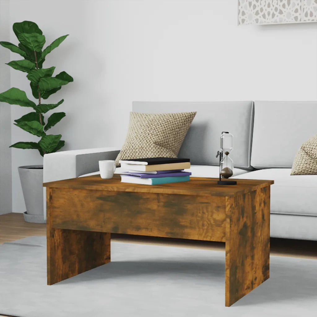 Tavolino Rovere Fumo 80x50,5x41,5 cm in Legno Multistrato 819287