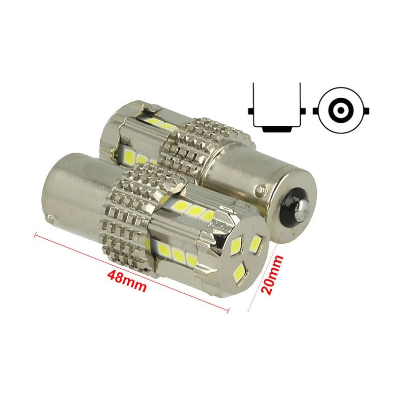 Lampada Led BA15S 1156 P21W 12V 45W Canbus Luci Diurne Audi Q7 A3 A6 Fiat 500X Renault Megane 3