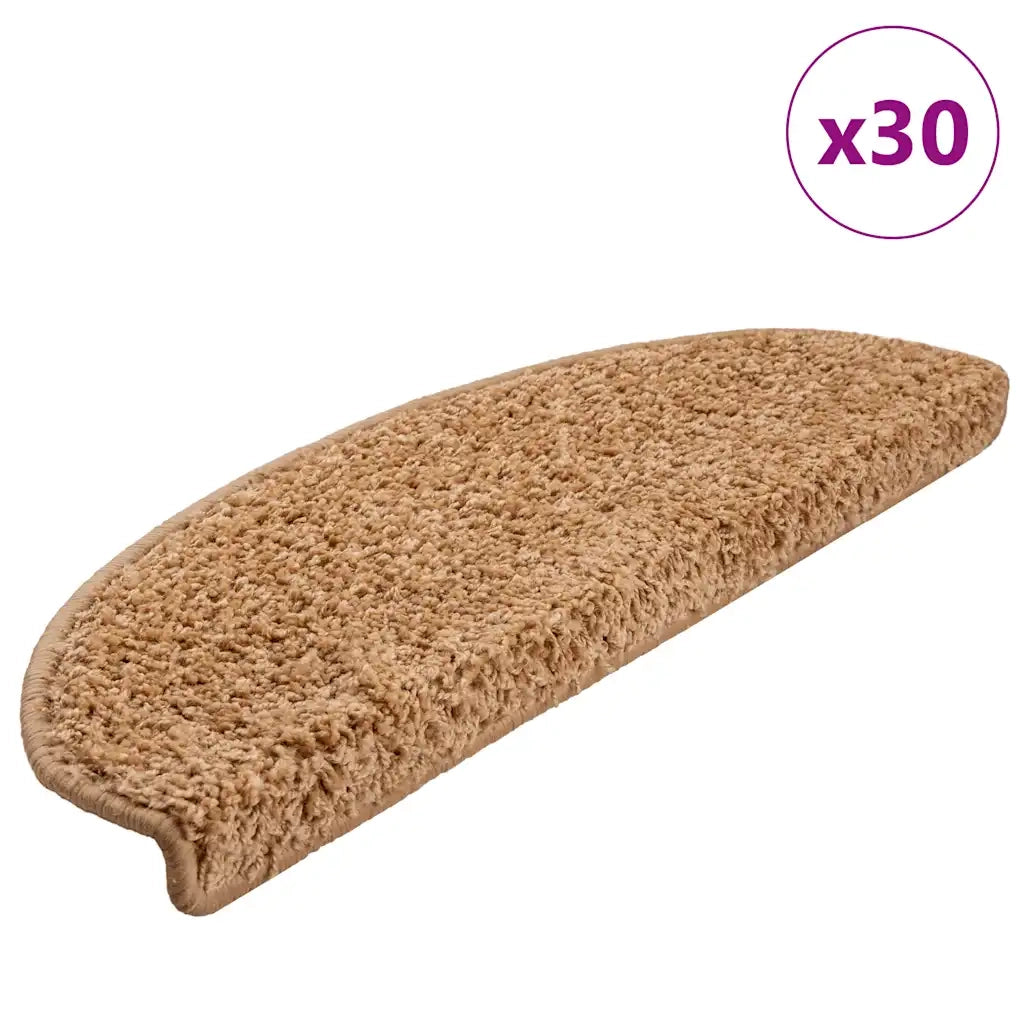 Tappetini per scale 30 pz 65x21x4 cm Beige Semicircolari Grandi 3365814