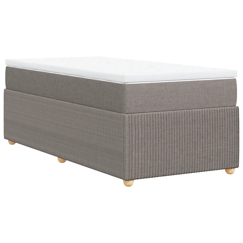 vidaXL Giroletto a Molle con Materasso Tortora 90x190 cm in Tessuto