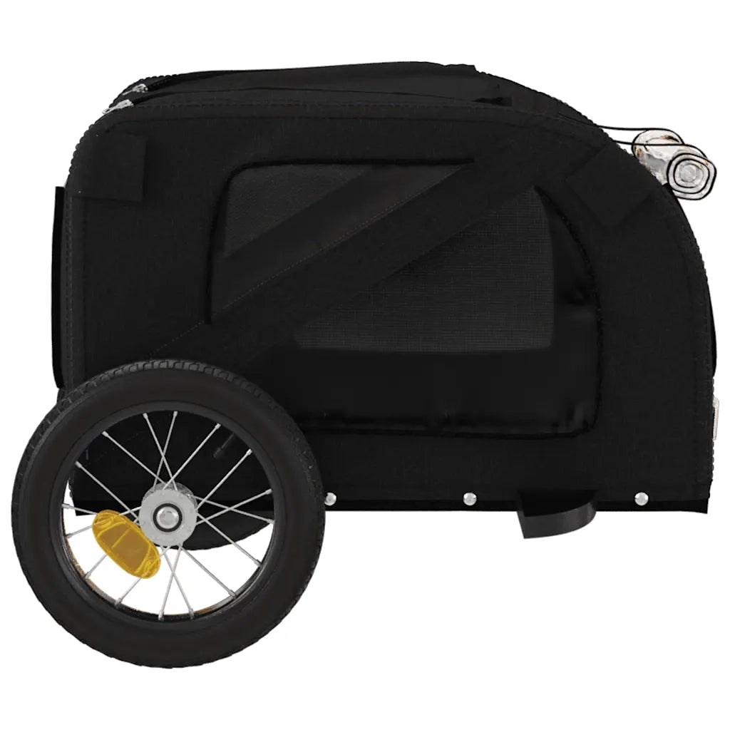 Rimorchio da Bici per Animali Nero Oxford e Ferro CFW3870653