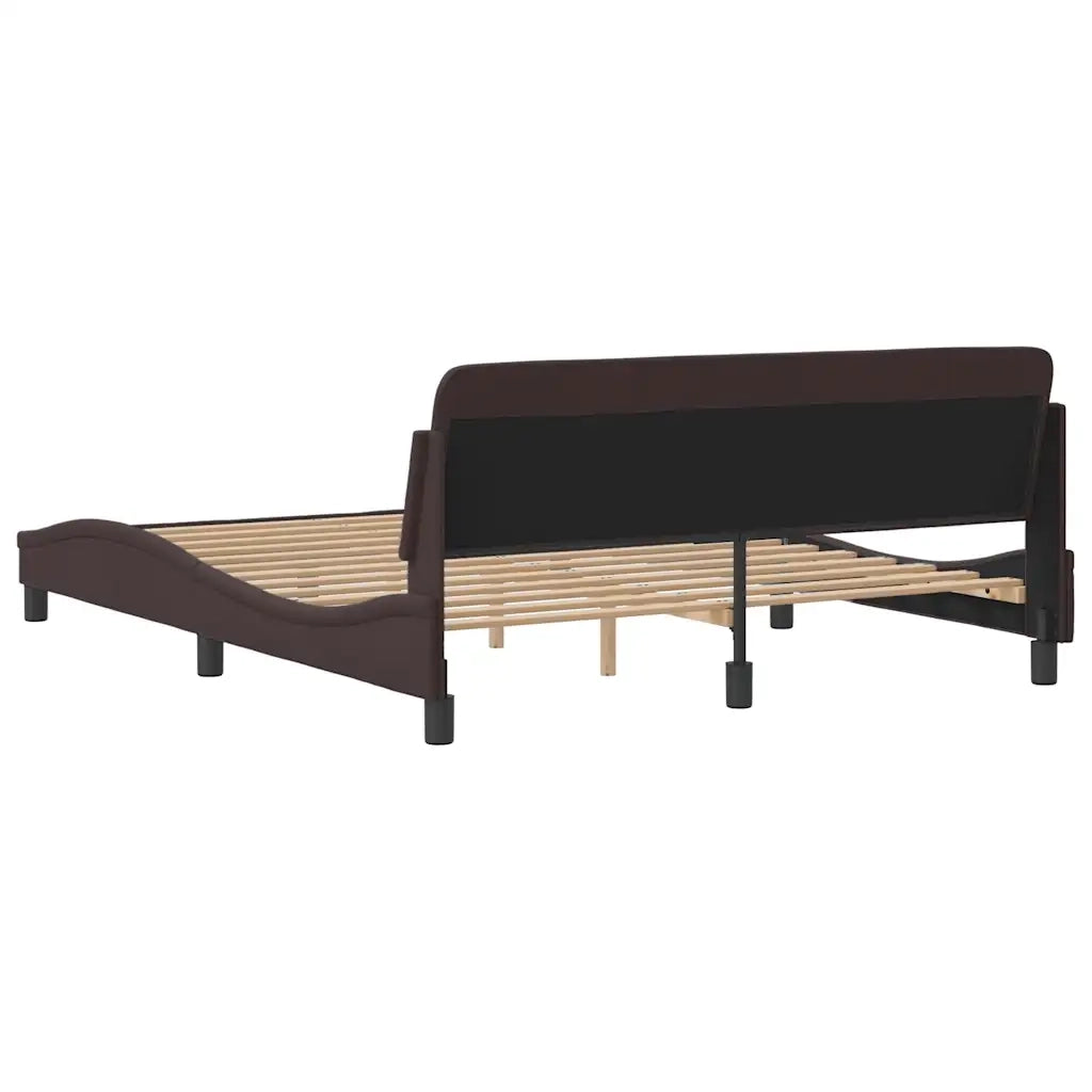 Giroletto-Struttura Letto Dover Marrone Scuro 160x200 cm Tessuto