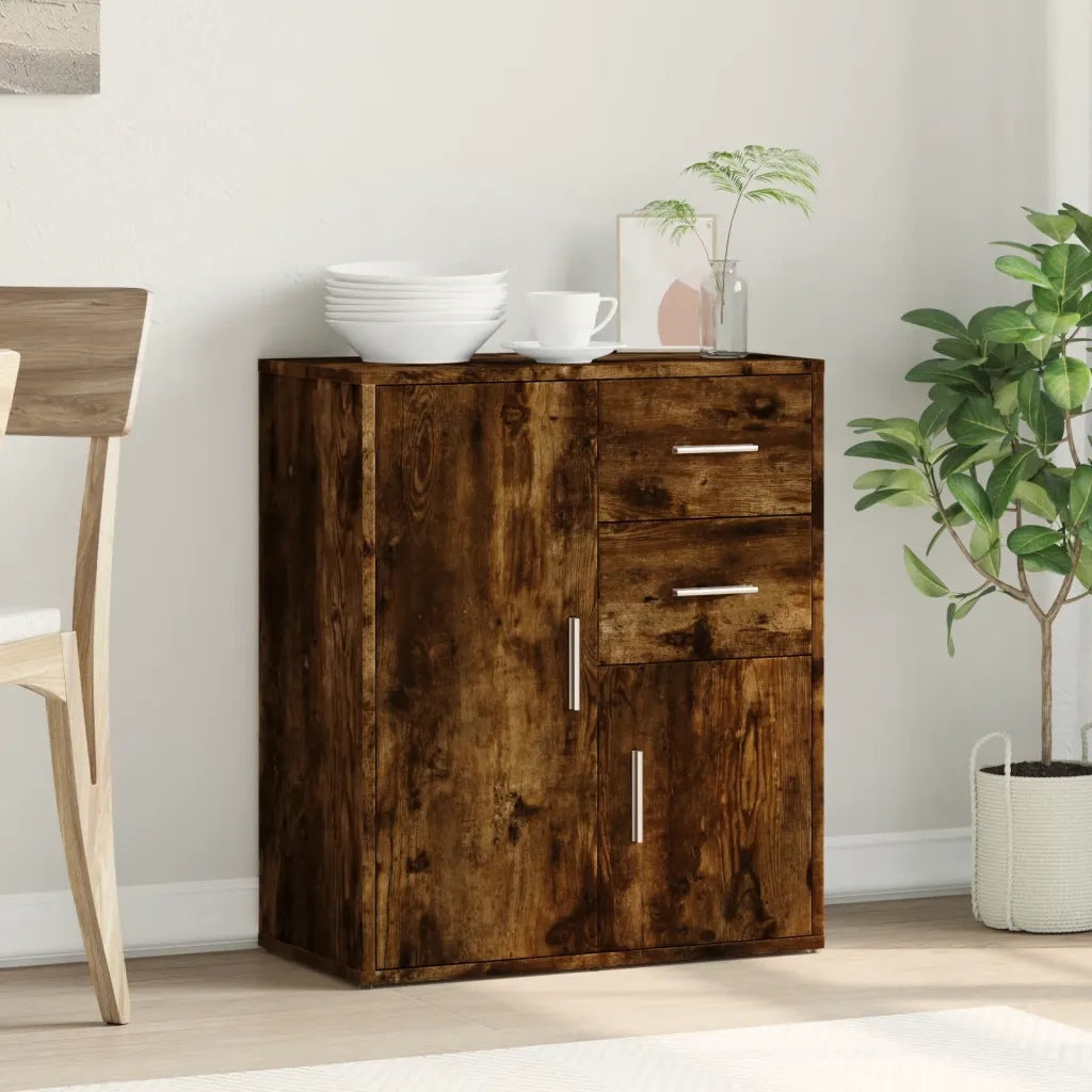 Credenza-Buffet-Armadio da cucina Rovere Fumo 60x31x70 cm in Legno Multistrato 473790