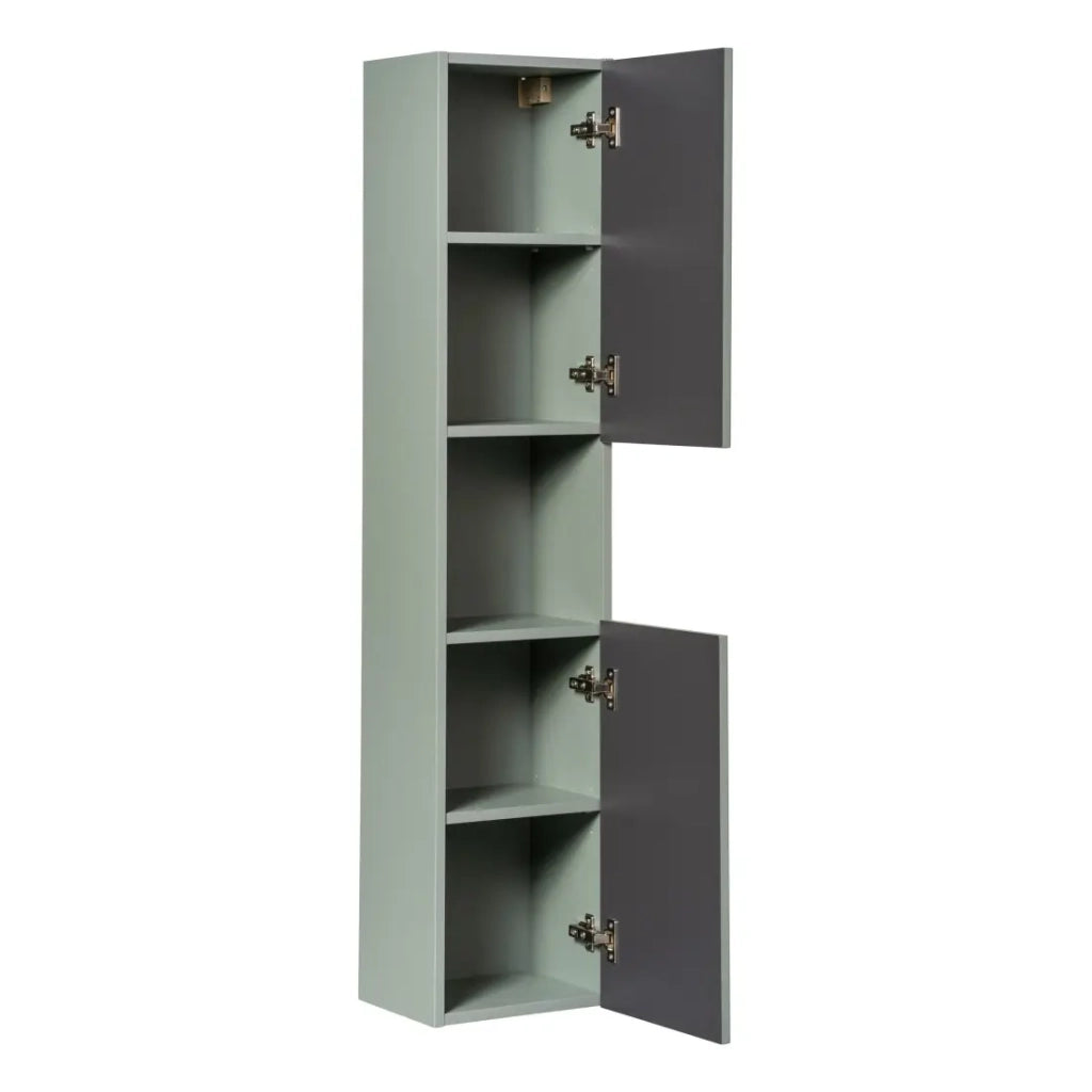 Colonna bagno ELVINA – 2 porte – H140 cm – Colore verde salvia pastello – Mobile sospeso