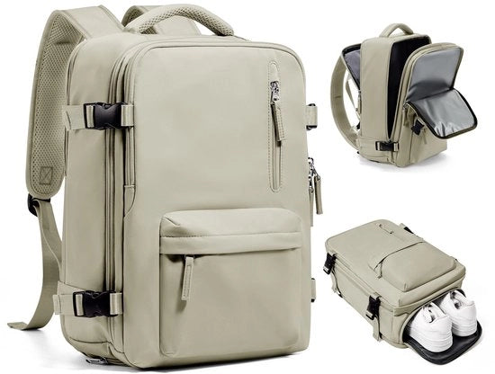 Borsa a Mano da 40x30x20 cm per Bagaglio a Mano per Volo Borsa da Viaggio Impermeabile Borsa a Mano per Sotto il Sedile Borsa da Viaggio per Fine Settimana Borsa da Viaggio per Escursione Borsa da Viaggio Leggera per Giorno, C4-Grigio-Cachi