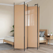 Divisorio Ambienti | Divider per stanze | Paravento a 4 Pannelli Beige 200 x 220 cm Tessuto
