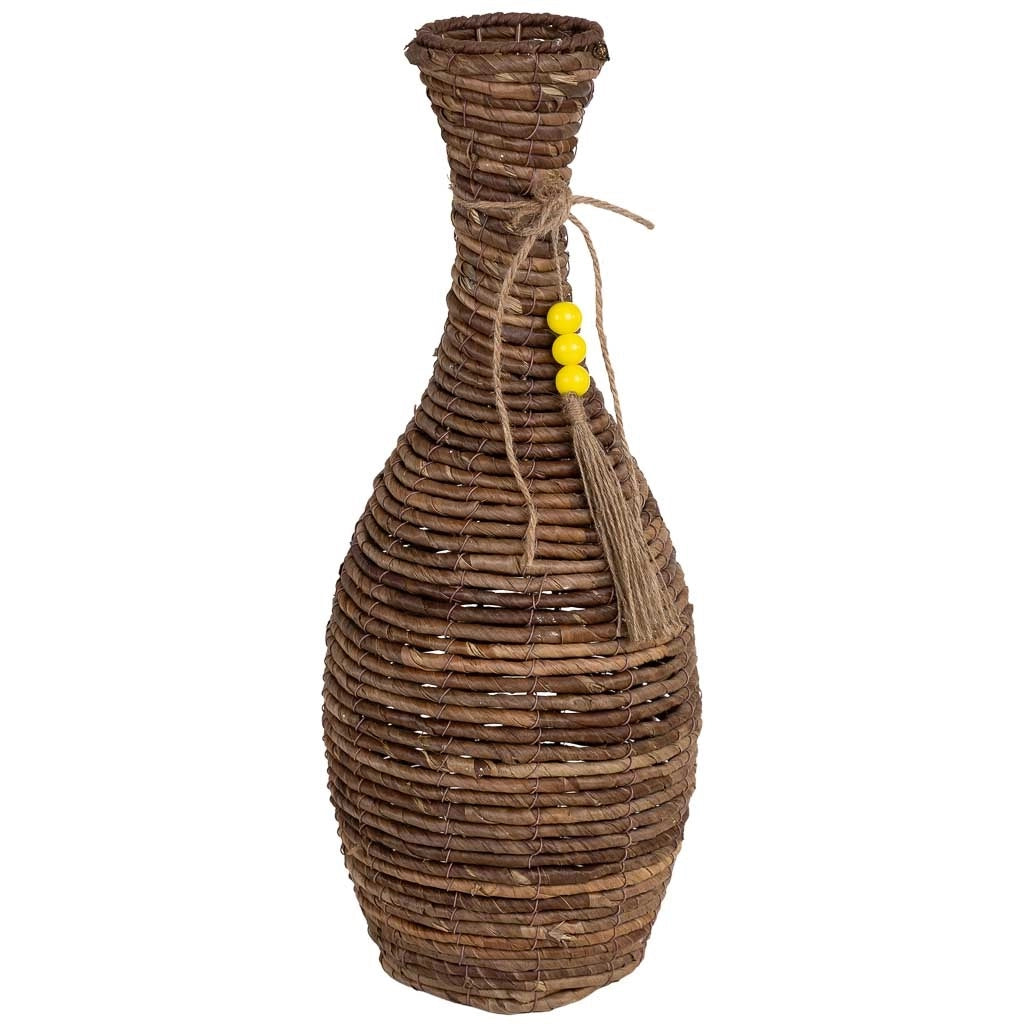 Vaso in foglia di banano naturale marrone, D21,5x57h cm