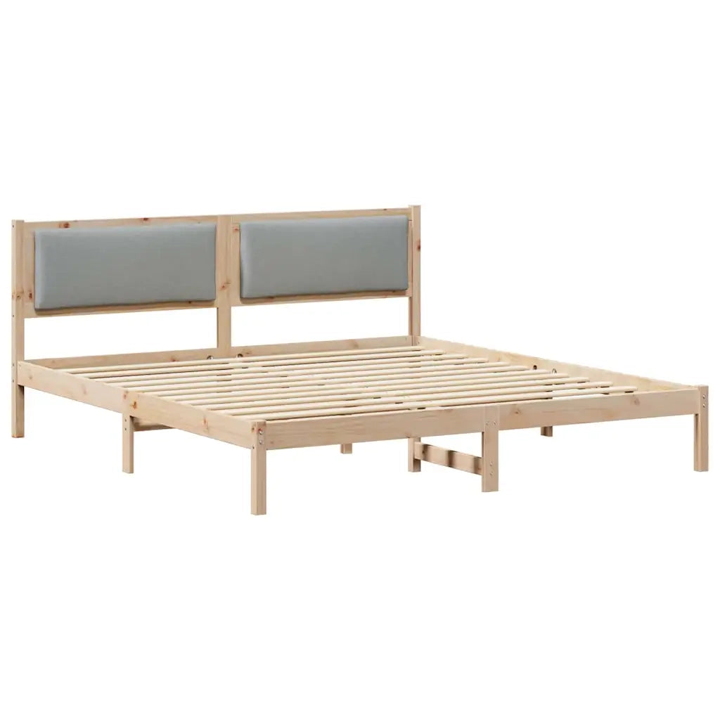 Struttura del letto Grigio chiaro 200 x 200 cm Pino massello