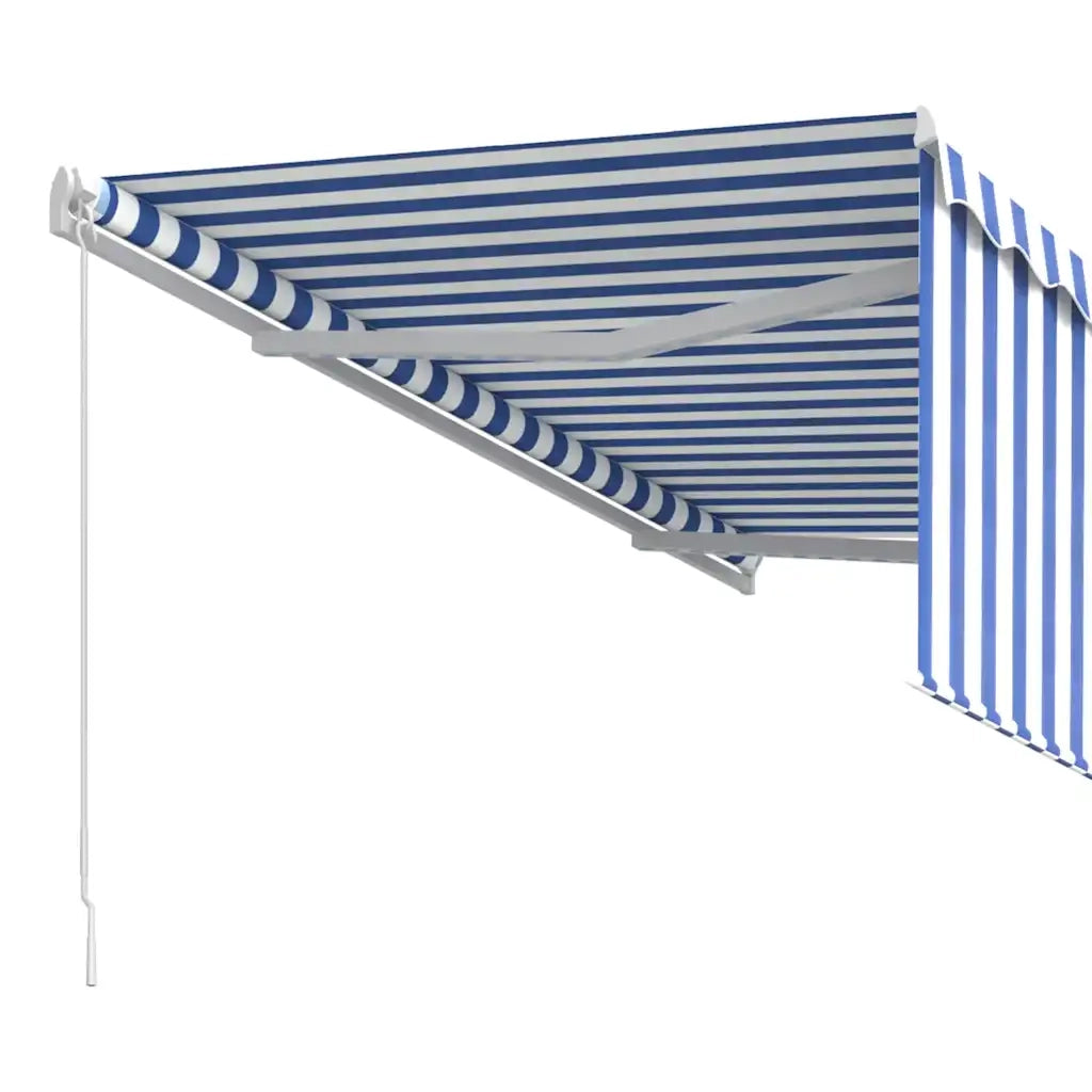 Tenda da Sole Retrattile Manuale con Parasole 3x2,5m Blu Bianca cod mxl 43761
