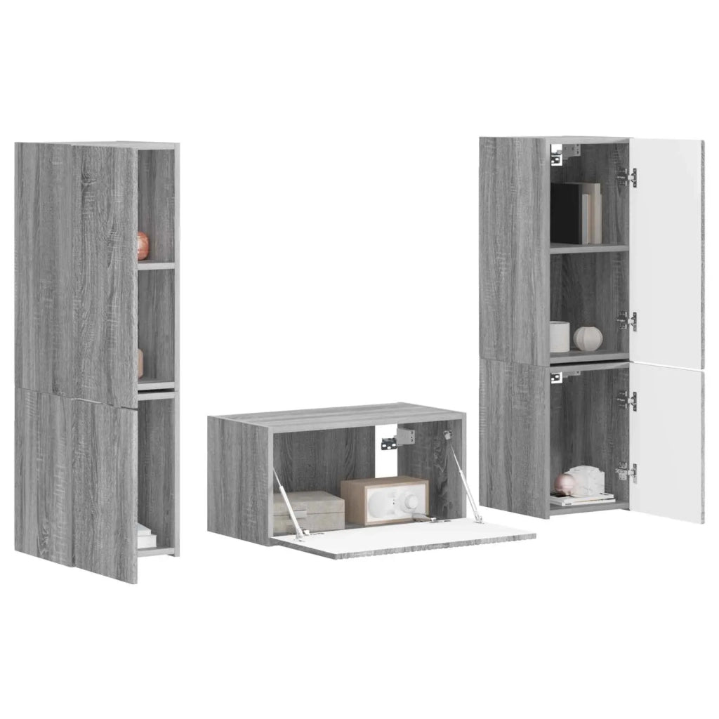 Set mobile TV 5 pcs Grigio Sonoma Legno multistrato