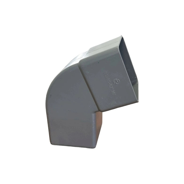 Curva quadra 67.30° per pluviali : Colore - Grigio, Diametro - 80
